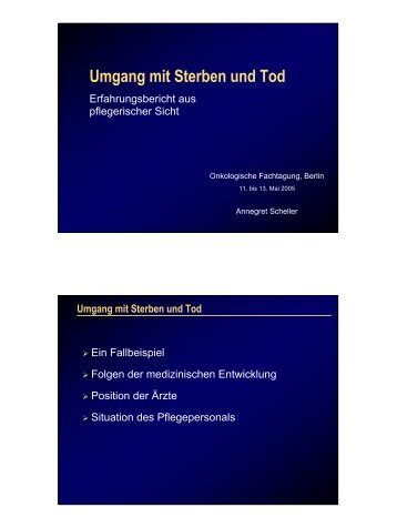 Umgang mit Sterben und Tod