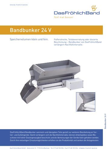 Technisches Datenblatt Bandbunker BB 40 (pdf) - Das Fröhlich ...