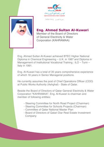Eng. Ahmed Sultan Al-Kuwari - Kahramaa
