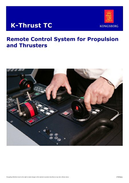 Thruster control system - Kongsberg Maritime