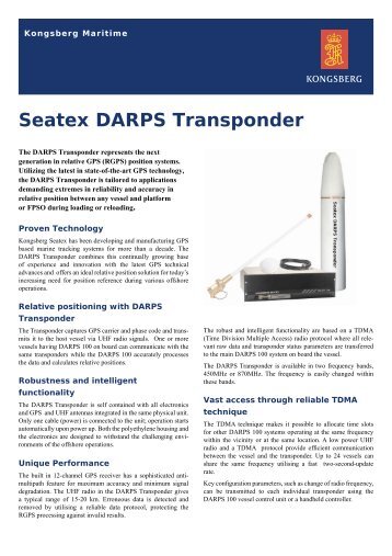 Seatex DARPS Transponder - Kongsberg Maritime