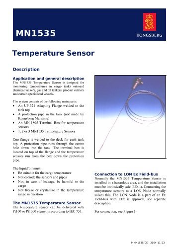 Data sheet - Temperature sensor - MN1535 - Kongsberg Maritime