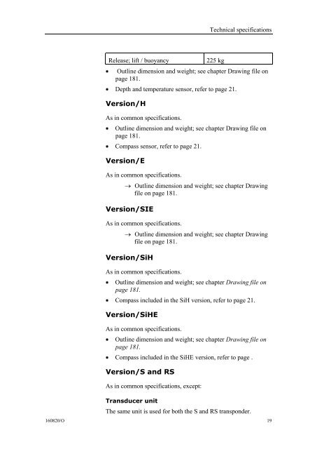 Instruction manual, SPT and MPT 31x series transponders