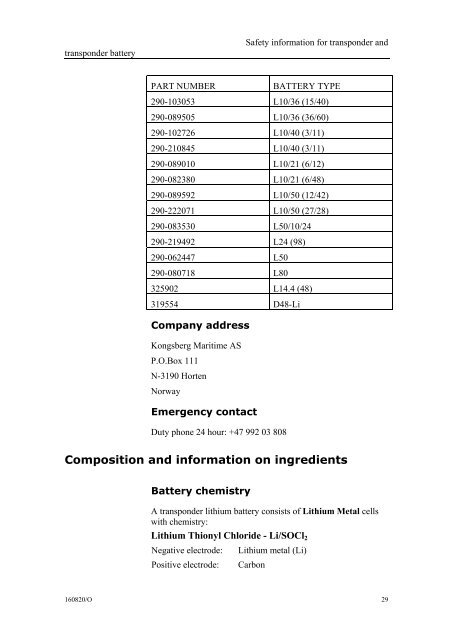 Instruction manual, SPT and MPT 31x series transponders