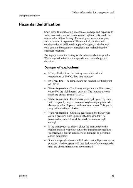 Instruction manual, SPT and MPT 31x series transponders