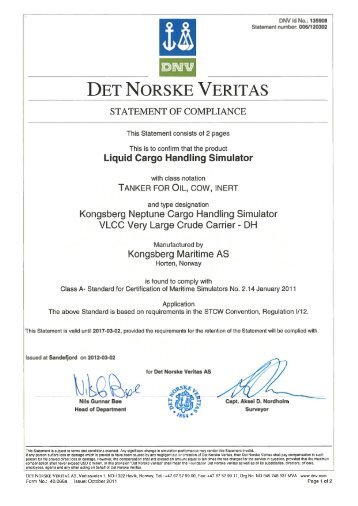 DET NoRsKE VERITAS - Kongsberg Maritime