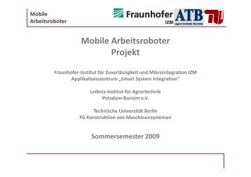 Mobile Arbeitsroboter Projekt - Konstruktion von ...