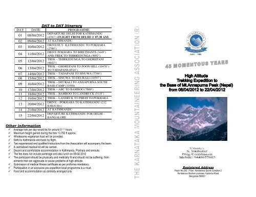 ABC Trek - Karnataka Mountaineering Association