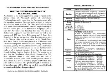 Panchachuli - Karnataka Mountaineering Association