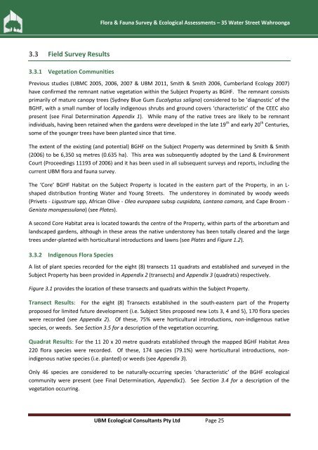 Flora & Fauna Survey & Ecological Assessment (pdf. 5MB)