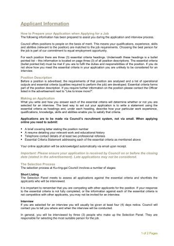 Job Application Guide - November 2011 - Ku-ring-gai Council