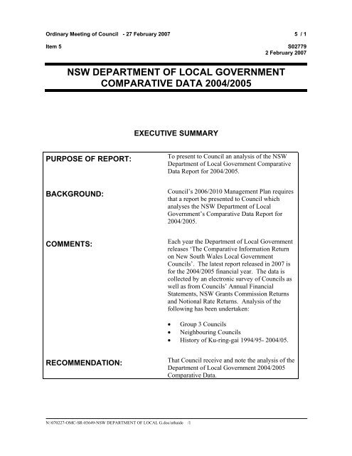 27 February 2007 - Ordinary Meeting of Council (pdf. 14MB)