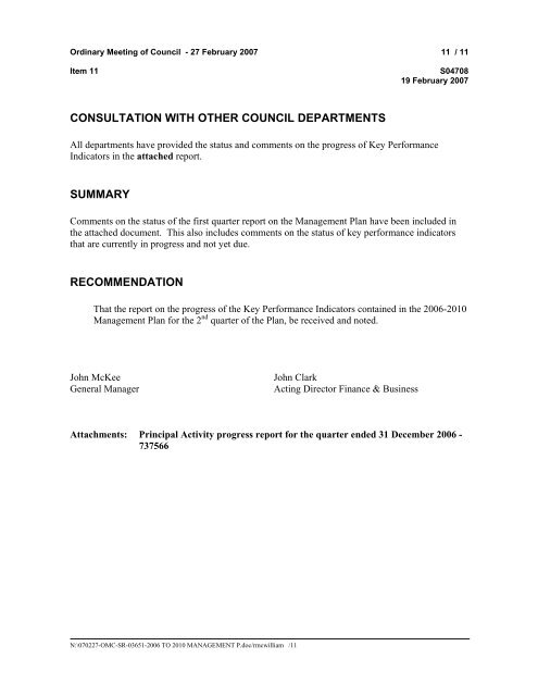 27 February 2007 - Ordinary Meeting of Council (pdf. 14MB)