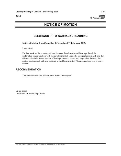 27 February 2007 - Ordinary Meeting of Council (pdf. 14MB)