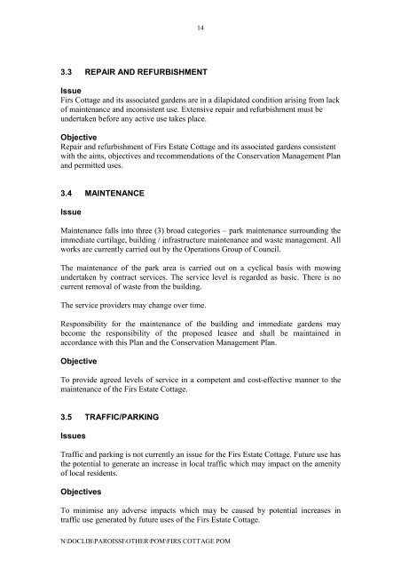 KU-RING-GAI COUNCIL PLAN OF MANAGEMENT FIRS COTTAGE ...