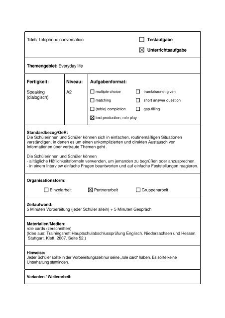 2 Telephone Conversation Pdf Kmk Projekt Format