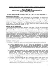 Notice of Certification and Settlement Approval Hearing