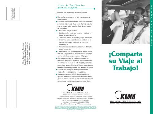 Â¡Comparta su Viaje al Trabajo! - Keep Middlesex Moving