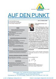 AUF DEN PUNKT - Kompetenzregion Mittelstand Siegen-Wittgenstein