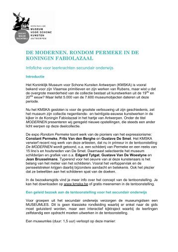 infofiche voor leerkrachten secundair onderwijs - Koninklijk Museum ...