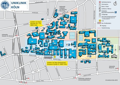 Lageplan der Uniklinik Köln - KMT / SZT AG