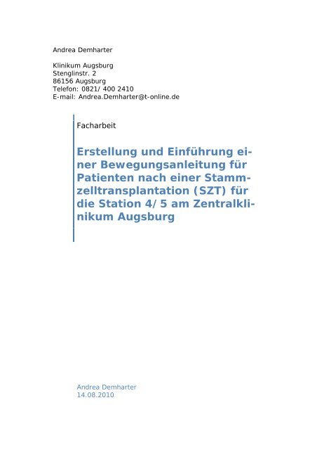 Erstellung und Einführung ei - Deutsche Arbeitsgruppe KMT / SZT ...