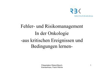 Fehlermanagement als Instrument der ... - KMT / SZT AG