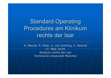 Standard Operating Procedures am Klinikum rechts der Isar