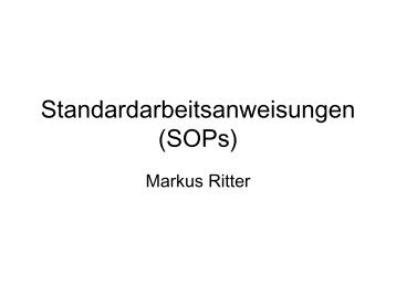 Standardarbeitsanweisungen (SOPs) für die KMT