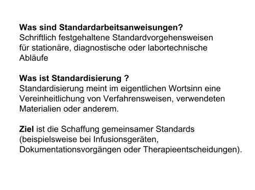 Standardarbeitsanweisungen (SOPs) für die KMT