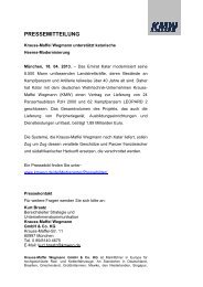 Pressemitteilung - Krauss-Maffei Wegmann