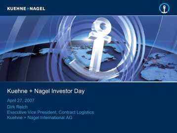 Kuehne + Nagel Investor Day