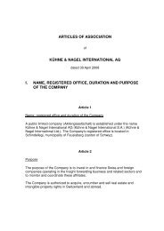 articles of association kühne & nagel international ag i. name ...