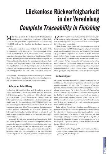 More than ever, the complete traceability of materials is ... - Ds-Hanau
