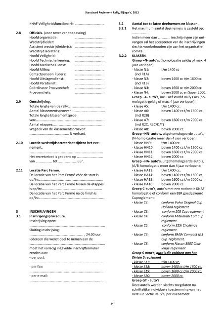 Reglement Rally 2012 - Knaf