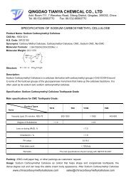 Specification of Sodium Carboxymethyl Cellulose Toothpaste Grade