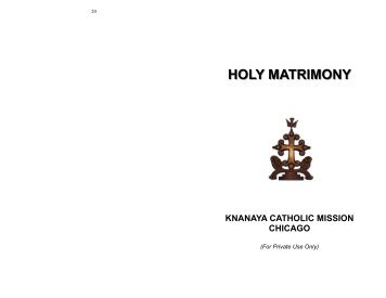 marriage text in english - Knanaya Catholic Region