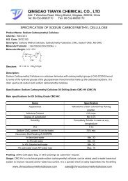 Specification of Sodium Carboxymethyl Cellulose High Viscosity