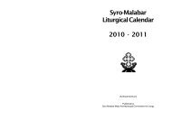 Syro-Malabar Liturgical Calendar 2010 - Knanaya Catholic Region