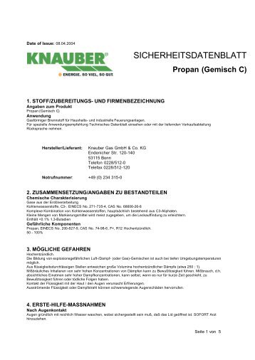 SICHERHEITSDATENBLATT - Knauber Energie