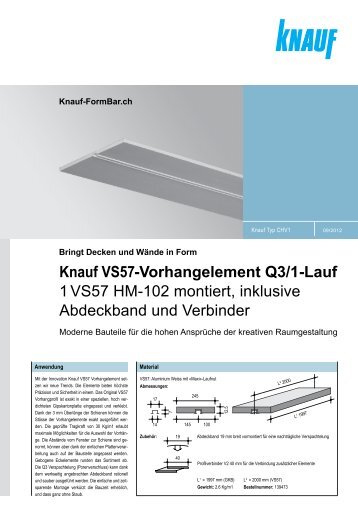 Knauf VS57-Vorhangelement Q3/1-Lauf 1 VS57 ... - Knauf FormBar