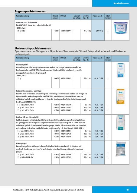 Knauf Preisliste Kompakt, Jänner 2014 2869 KB - Knauf Österreich