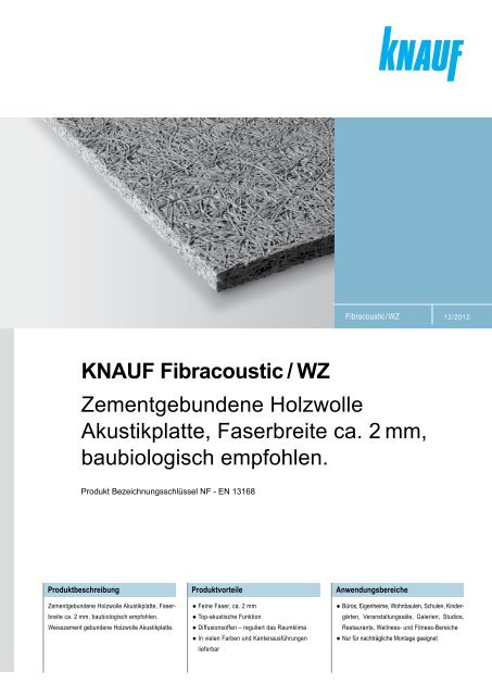KNAUF Fibracoustic / WZ Zementgebundene Holzwolle ... - Knauf AG