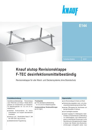 Knauf alutop Revisionsklappe F-TEC ... - heinze.de