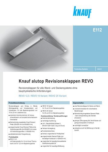 Knauf alutop Revisionsklappen REVO E112