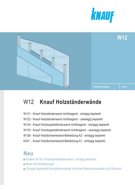 Neu W12 Knauf HolzstÃ¤nderwÃ¤nde W12 - Knauf Gips KG