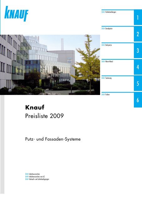 Knauf Preisliste 2009 1 2 3 4 5 6 7 8 9 10 1 2 3