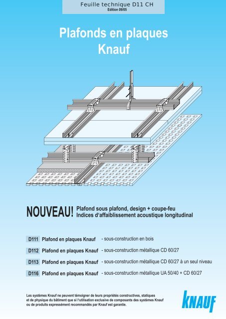 Plafonds en plaques Knauf D11 - Knauf AG