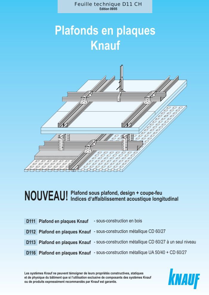 Plafonds en plaques Knauf D11 - Knauf AG