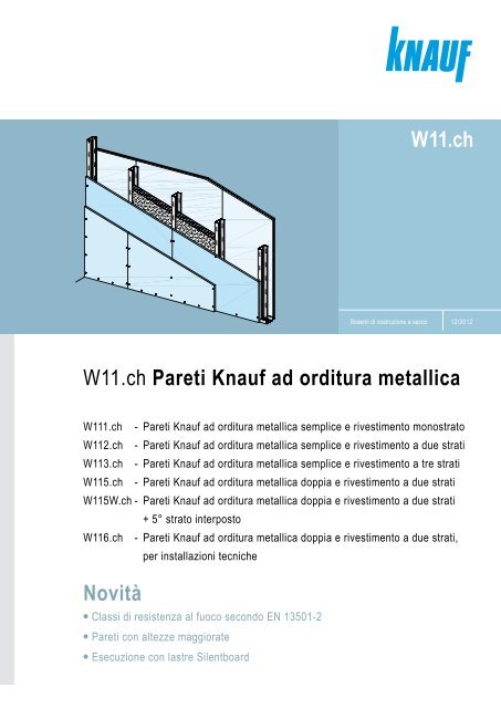 W11.ch Pareti Knauf ad orditura metallica NovitÃ W11.ch - Knauf AG